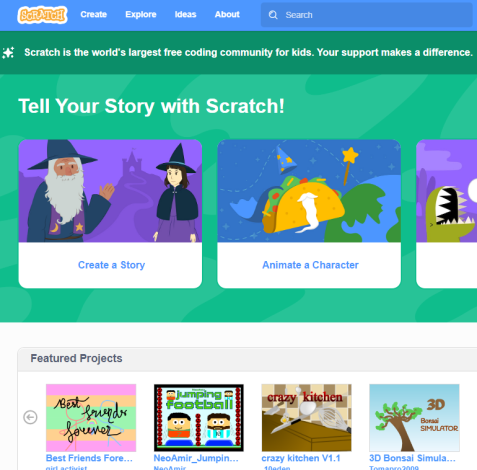 პროექტები Scratch-ში
