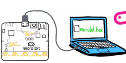 მიკროკონტროლერი  - მიკრობიტის (micro:bit) პროგრამირება  ვიზუალური პროგრამირების გარემოდან.